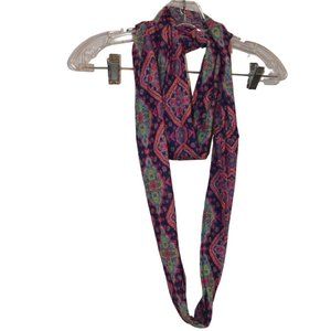 NO BO / No Boundaries Scarf Colorful Blue-Pink-Green Polyester XL/XG (15-17)